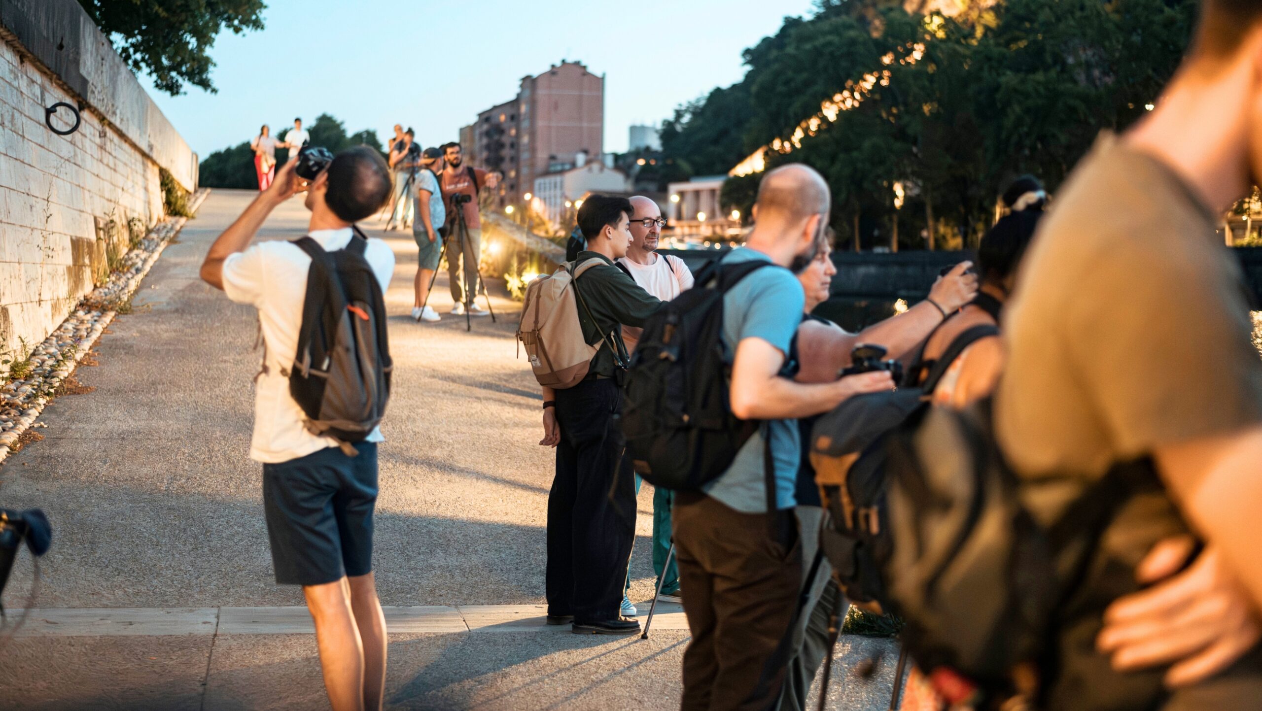 Groupe de photographes lors d'un stage photo Lyon