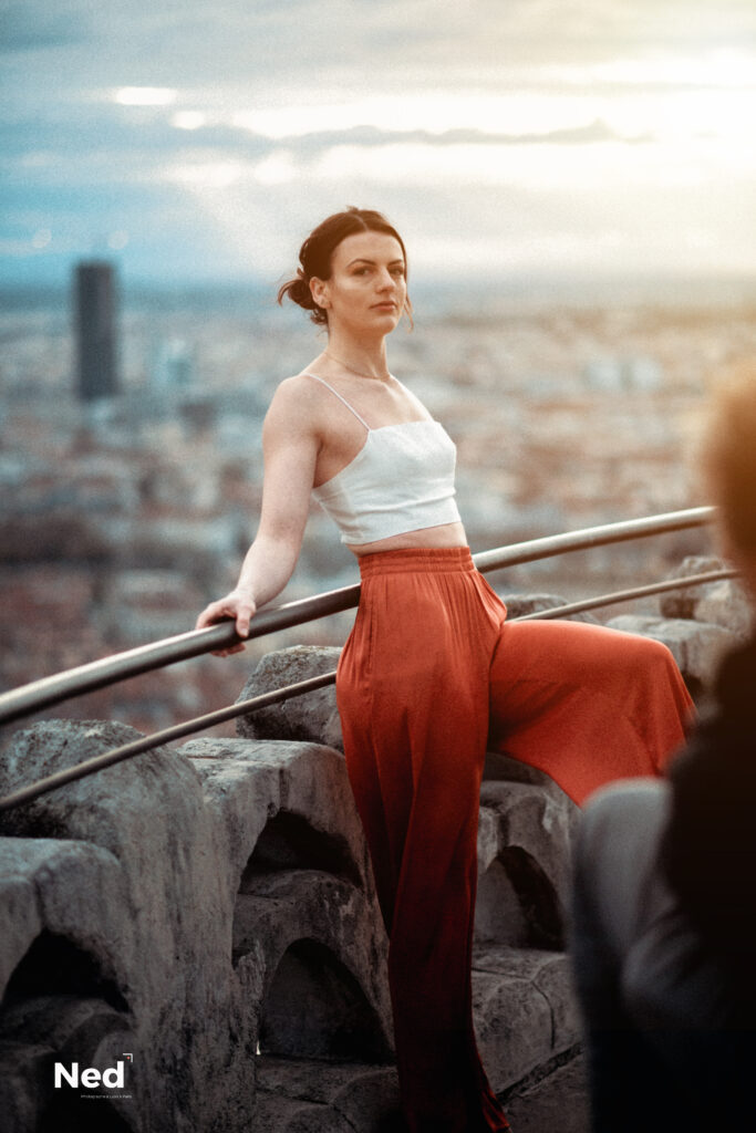 Séance ohoto workshop portrait sur le toit de fourvière lyon 