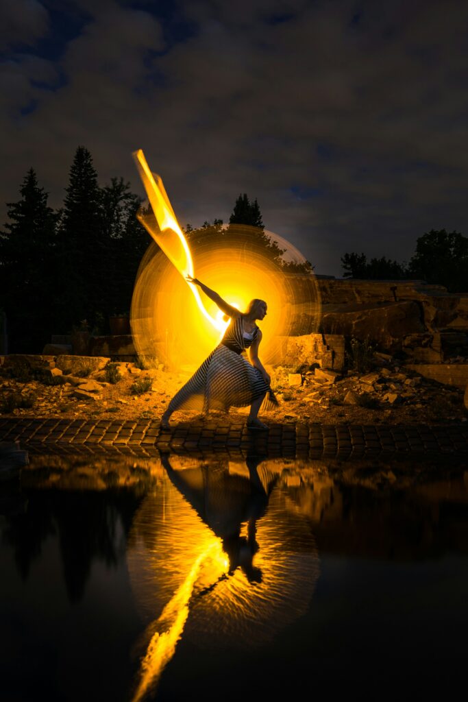 Light painting Lyon stage photo 