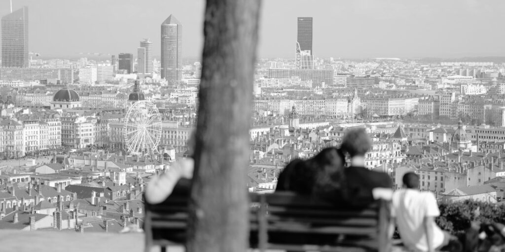 Panorama de Lyon observé depuis un point de vue en hauteur